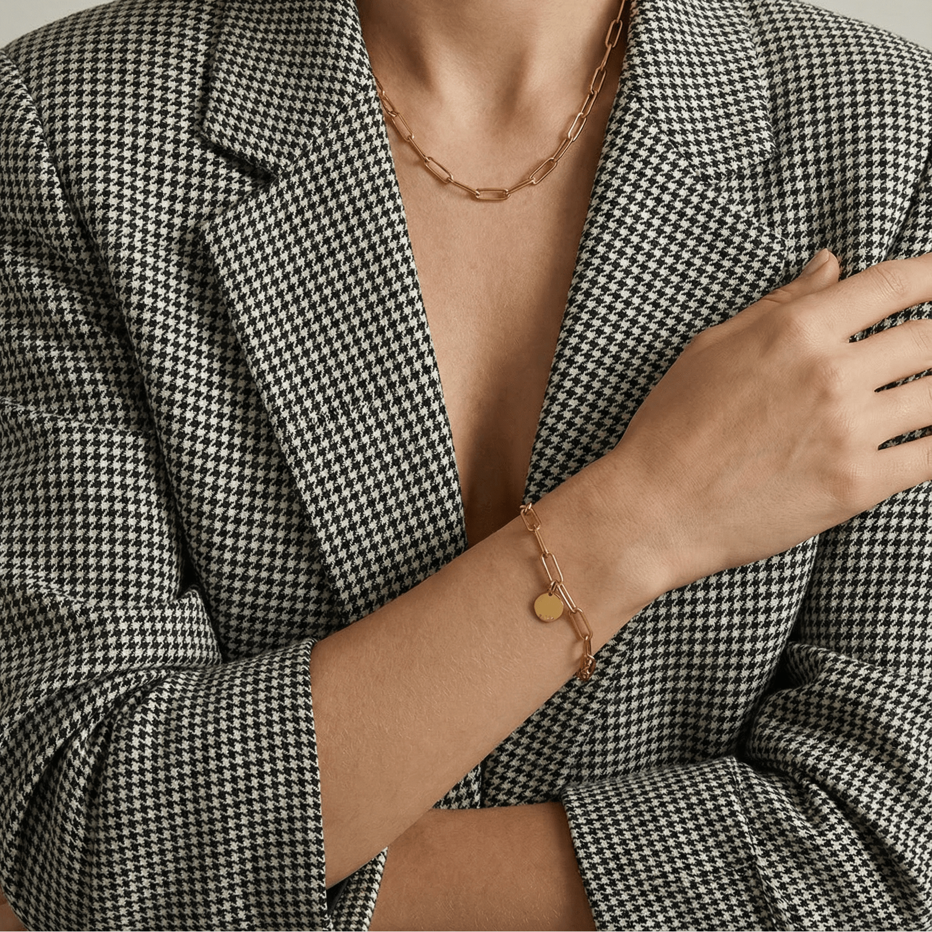 lepelou - leder - Glieder Armband gold - LPSAGLIGOL