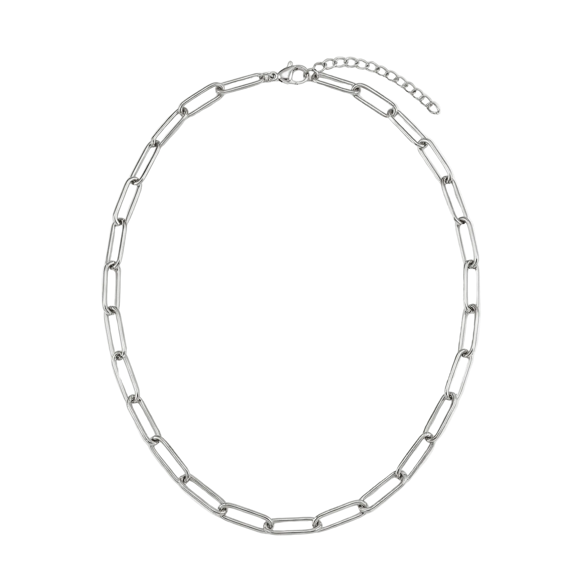 lepelou - leder - Glieder Halskette silber - LPSHGLISIL