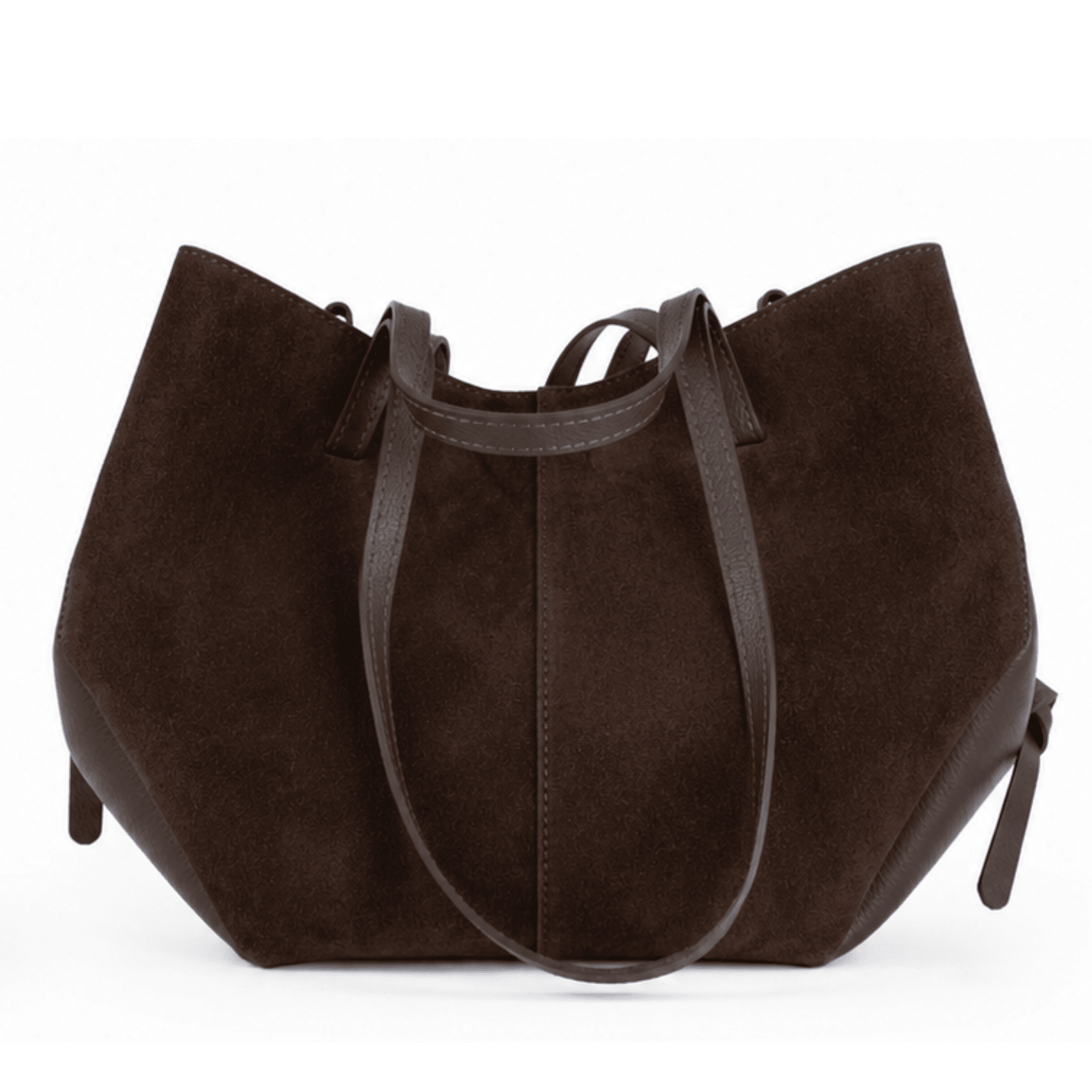 lepelou - leder - Handtaschen - Wildleder Handtasche TARA dunkelbraun - 
