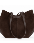 lepelou - leder - Handtaschen - Wildleder Handtasche TARA dunkelbraun - 