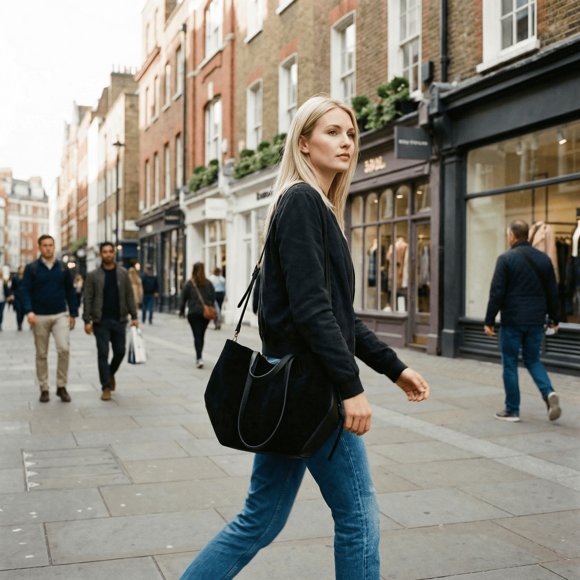 lepelou - leder - Handtaschen - Wildleder Handtasche TARA schwarz - LPHTARSCH