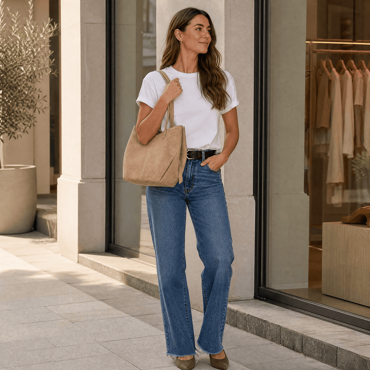 lepelou-leder-Handtaschen-Wildleder Handtasche TESSA beige -LPHTESBEI