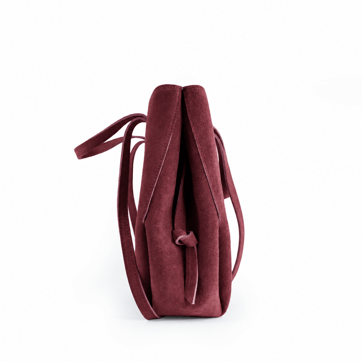 lepelou-leder-Handtaschen-Wildleder Handtasche TESSA bordeaux -