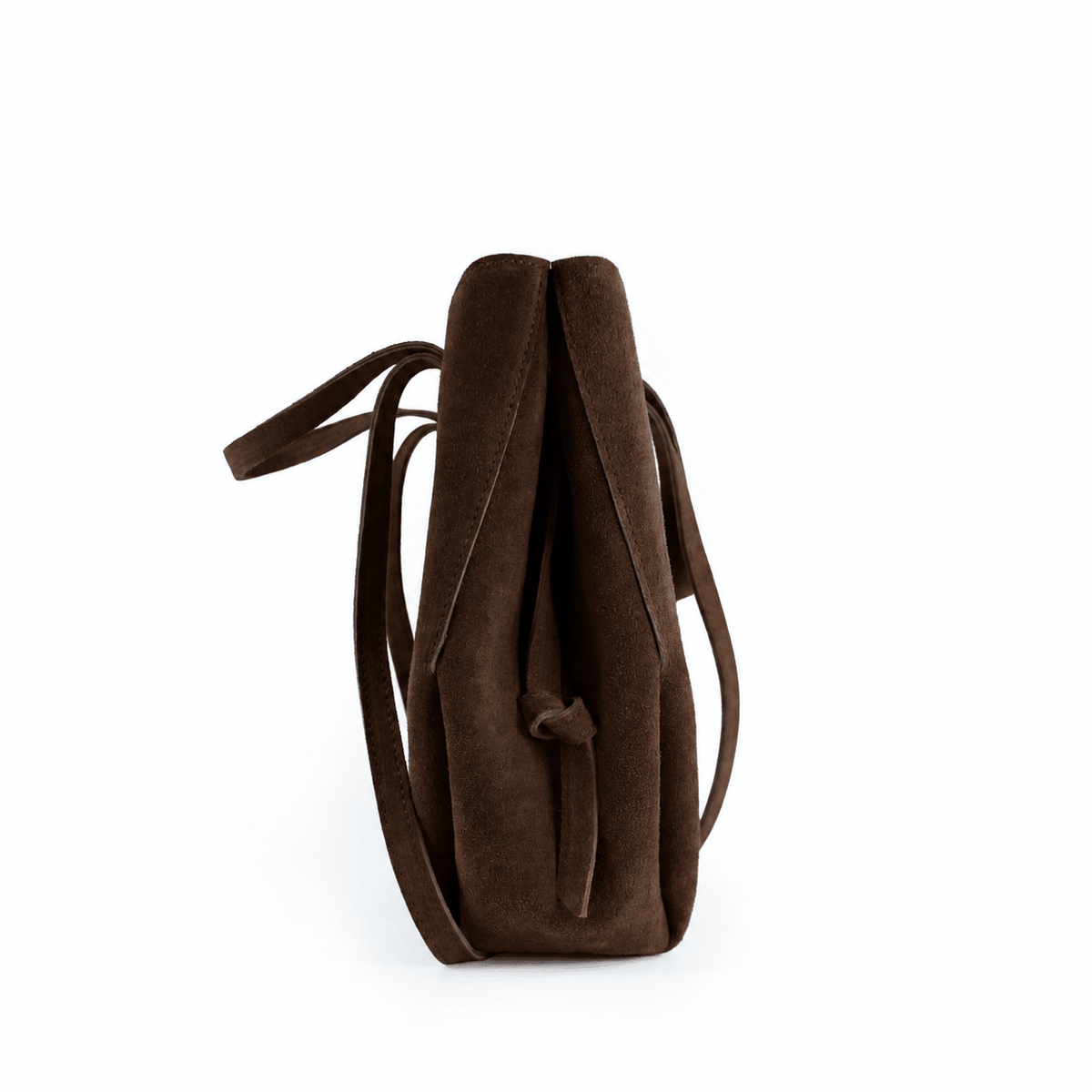 lepelou-leder-Handtaschen-Wildleder Handtasche TESSA dunkelbraun -