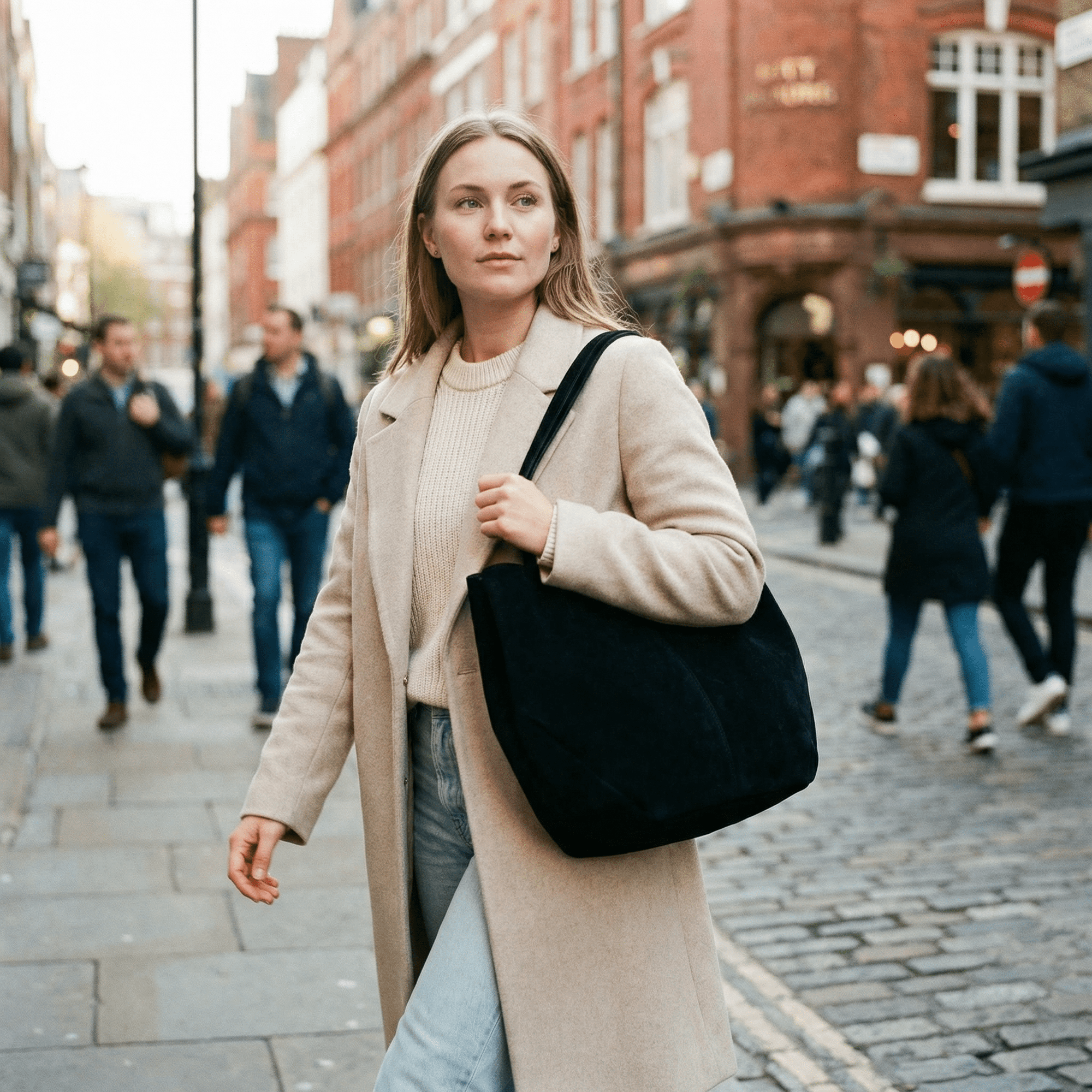 lepelou - leder - Handtaschen - Wildleder Handtasche TESSA schwarz - LPHTESSCH