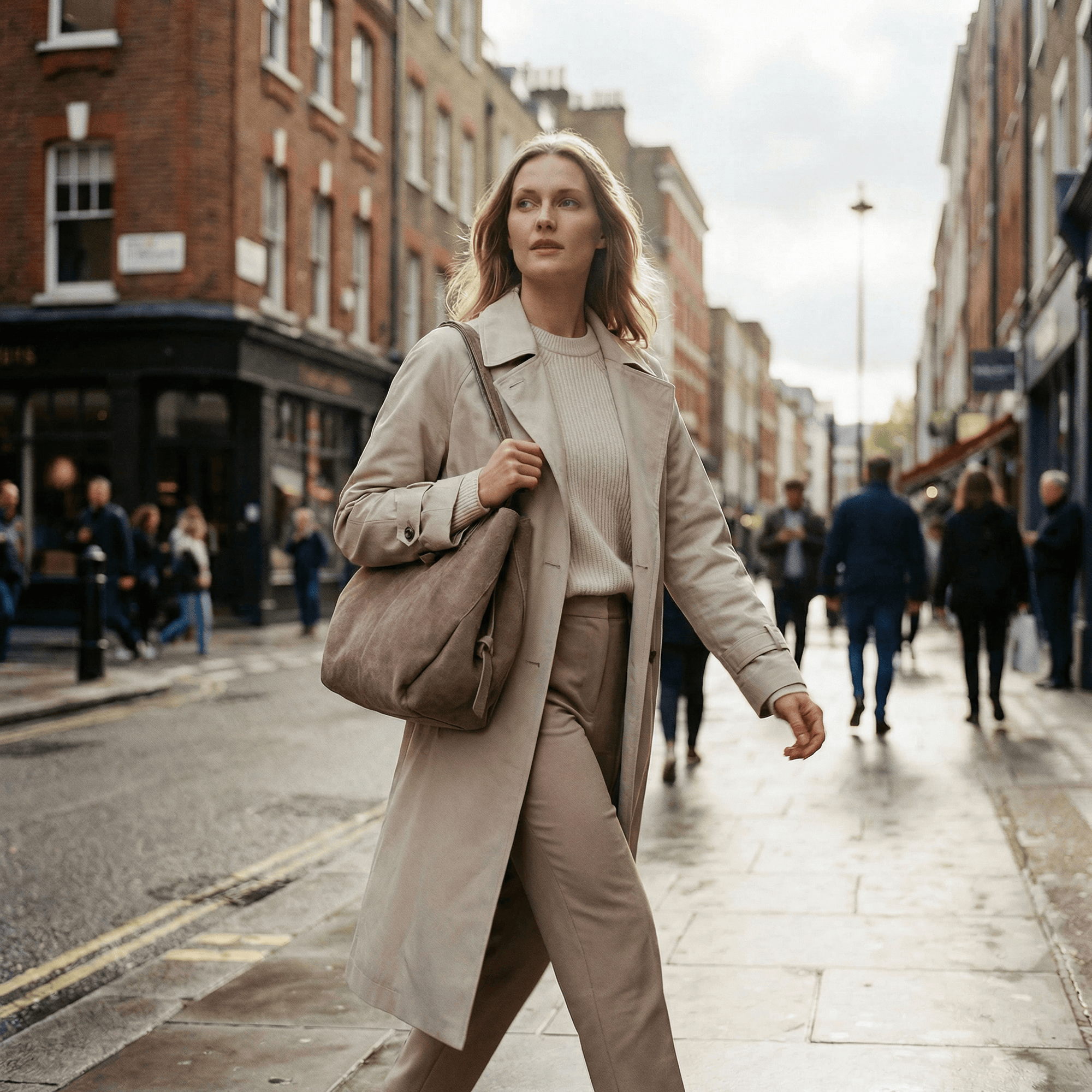 lepelou - leder - Handtaschen - Wildleder Handtasche TESSA taupe - LPHTESTAU