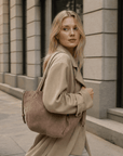 lepelou - leder - Handtaschen - Wildleder Handtasche TESSA taupe - LPHTESTAU