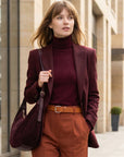 lepelou - leder - Handtaschen - Wildleder Moon Bag MONA bordeaux - LPHMONBORWL