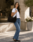 lepelou-leder-Handtaschen-Wildleder Moon Bag MONA dunkelbraun -LPHMONDBRWL