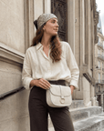 lepelou-leder - HANNA – Wildleder Umhängetasche creme -LPHHANCREE