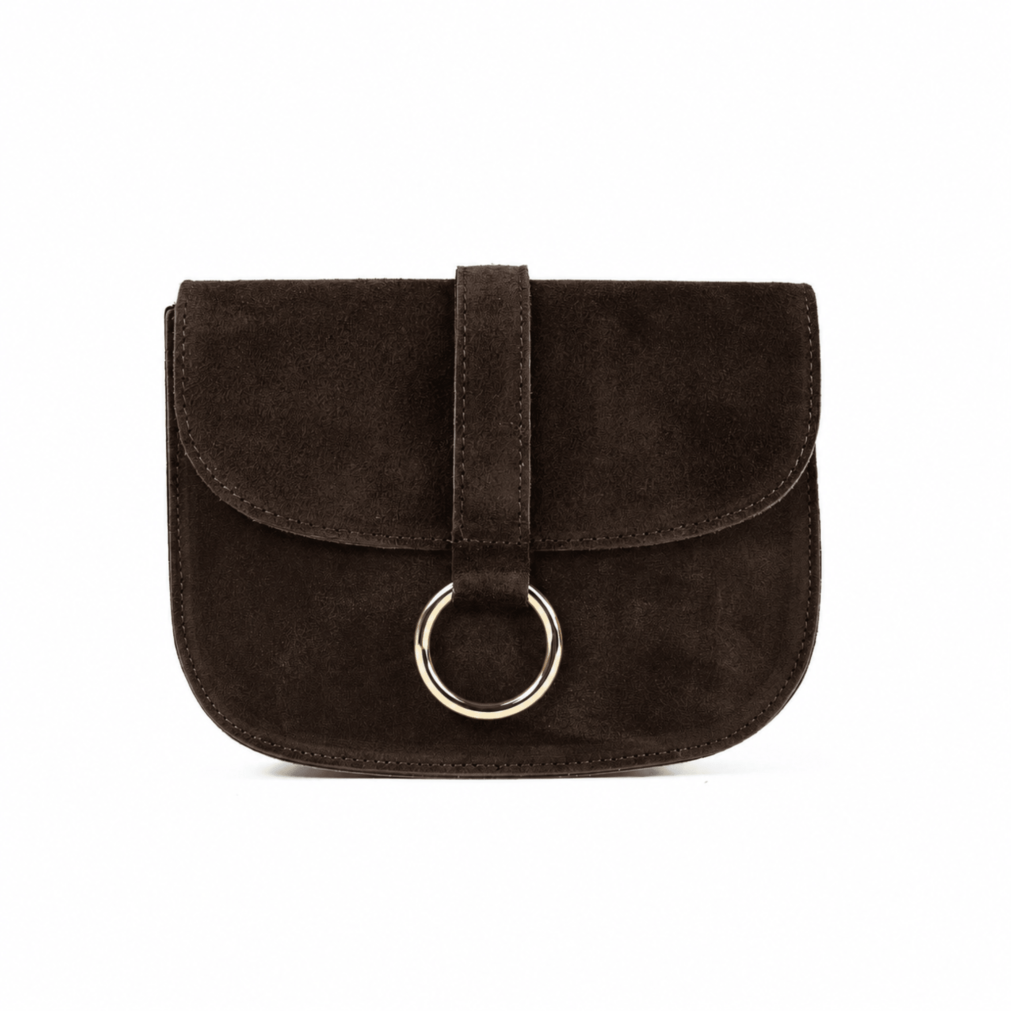 lepelou - leder - HANNA – Wildleder Umhängetasche dunkelbraun - 