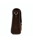lepelou - leder - HANNA – Wildleder Umhängetasche dunkelbraun - 
