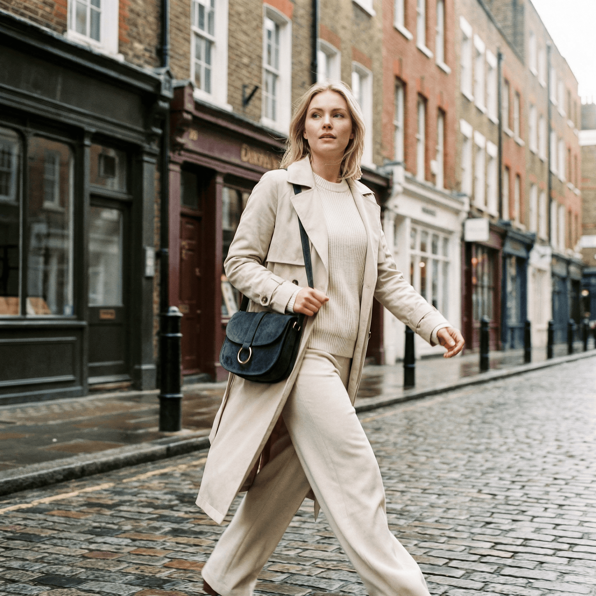 lepelou - leder - HANNA – Wildleder Umhängetasche schwarz - LPHHANSCHE