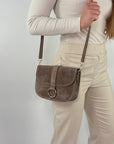 lepelou - leder - HANNA – Wildleder Umhängetasche taupe - LPHHANTAUE