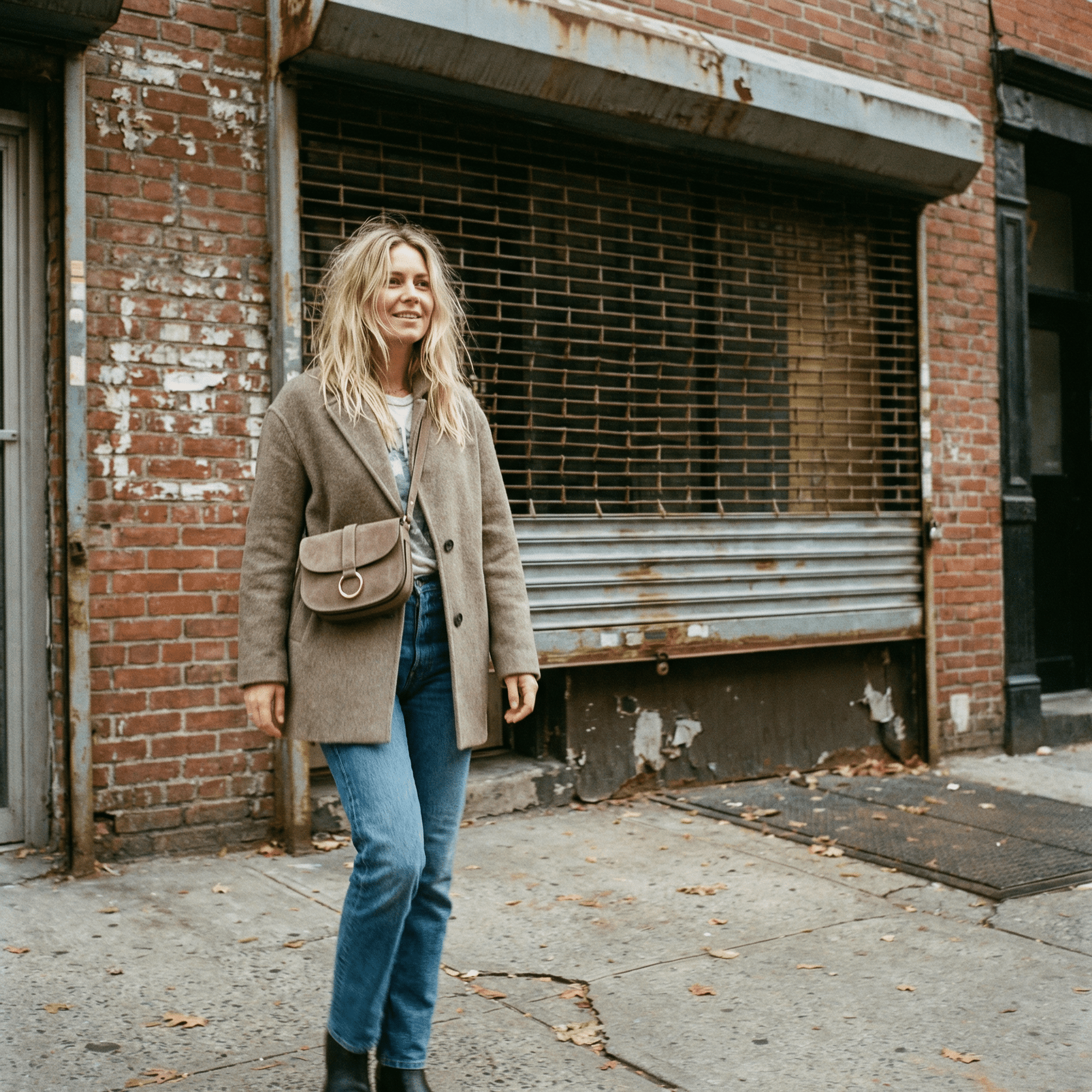 lepelou - leder - HANNA – Wildleder Umhängetasche taupe - LPHHANTAUE