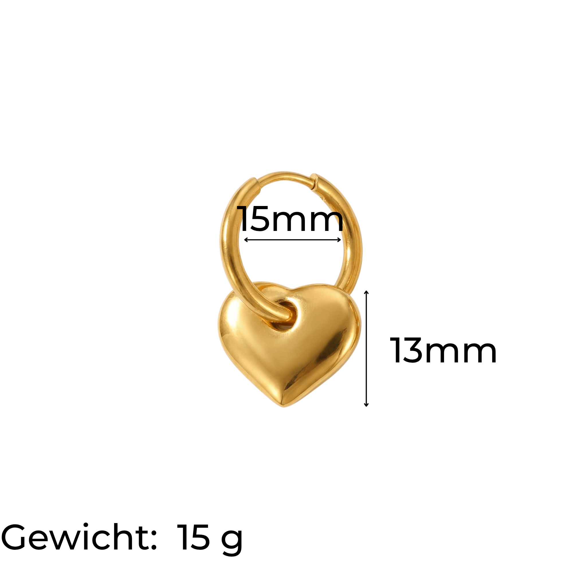 lepelou - leder - Herz Ohrring gold - LPSOHERGOL