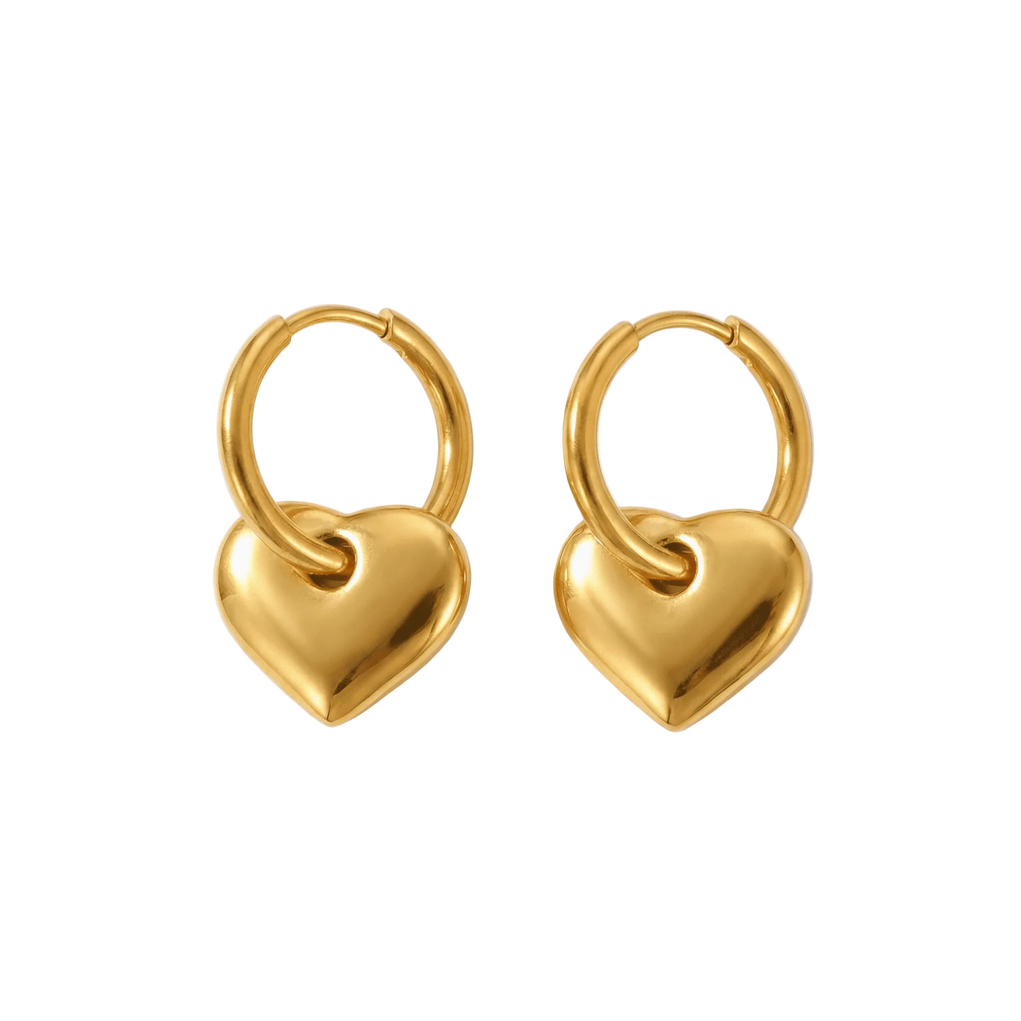 lepelou - leder - Herz Ohrring gold - LPSOHERGOL
