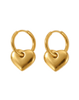 lepelou - leder - Herz Ohrring gold - LPSOHERGOL
