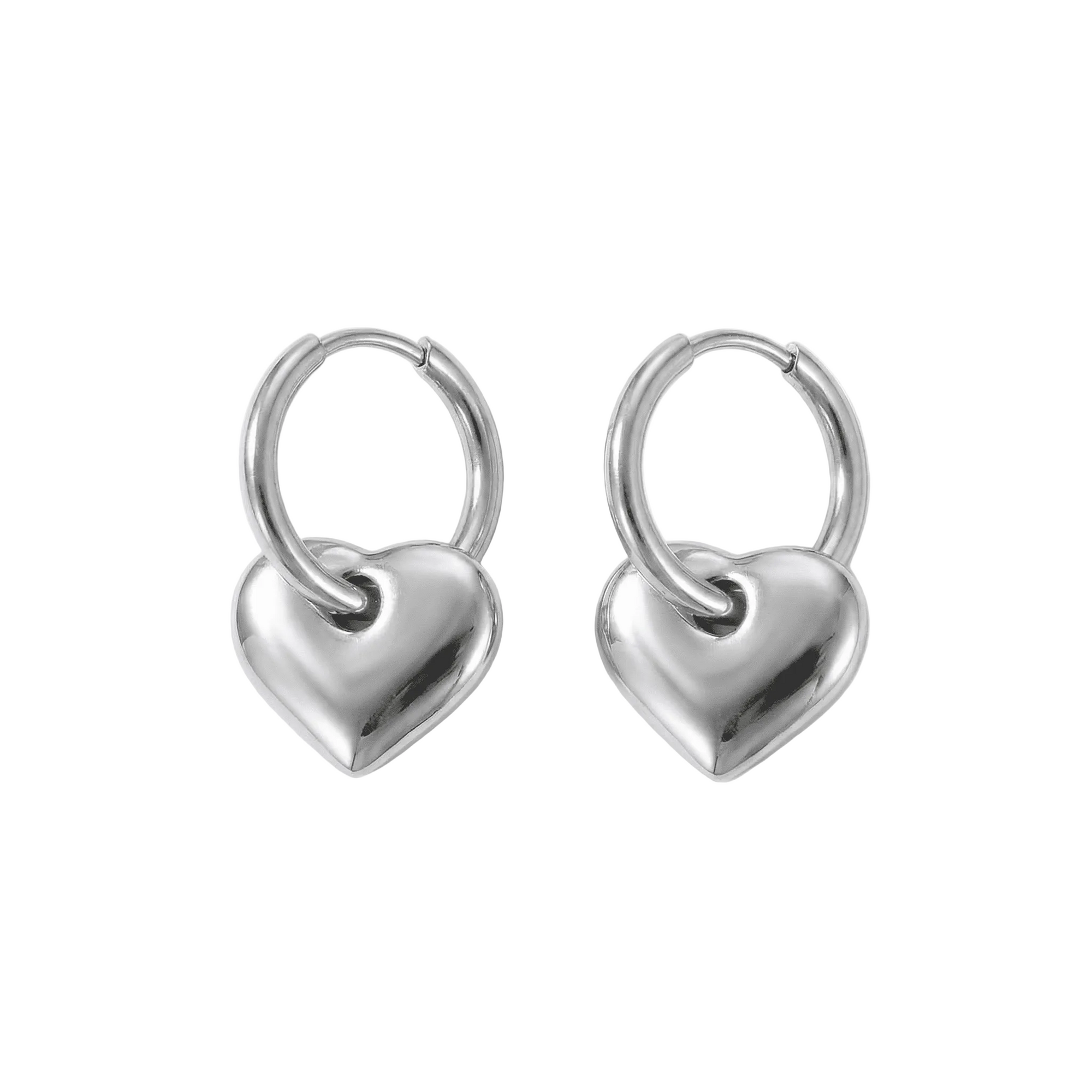 lepelou - leder - Herz Ohrring silber - LPSOHERSIL