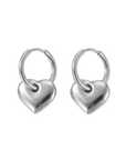 lepelou - leder - Herz Ohrring silber - LPSOHERSIL