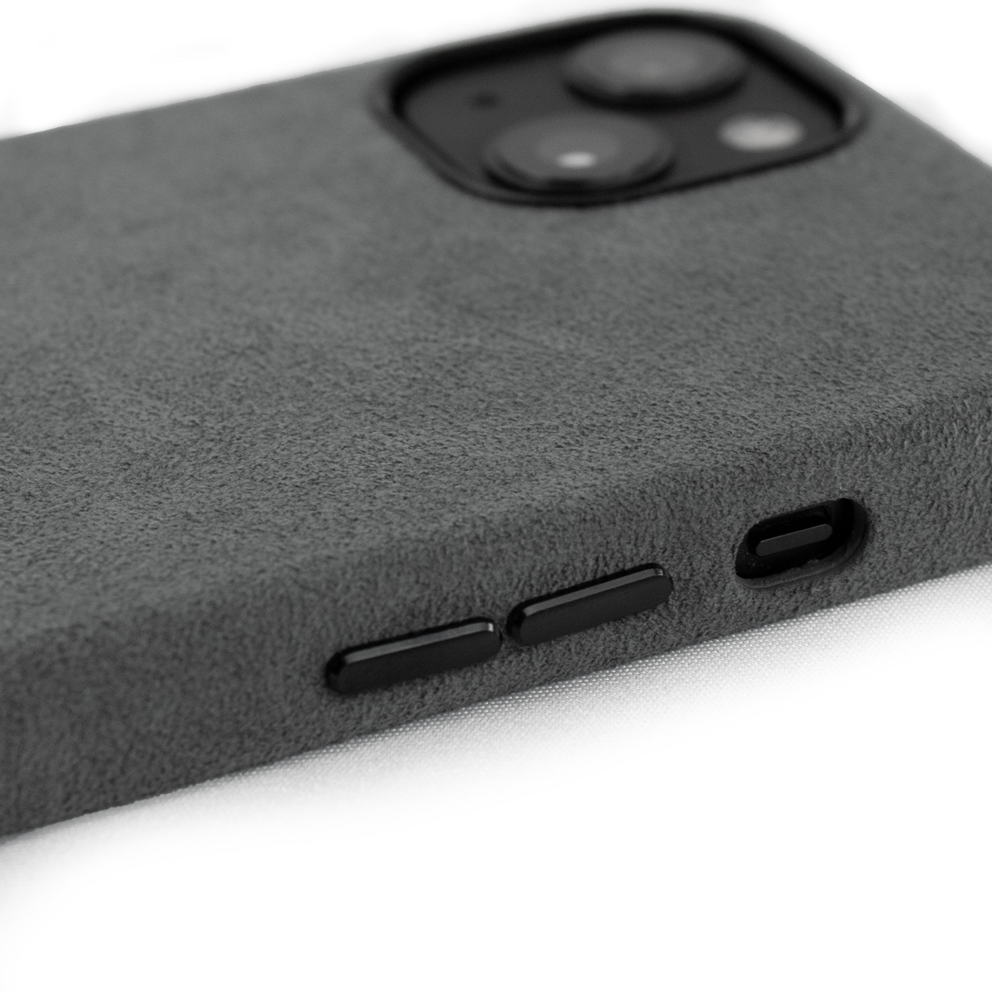 lepelou - leder - iPhone Handyhülle Alcantara grau - 