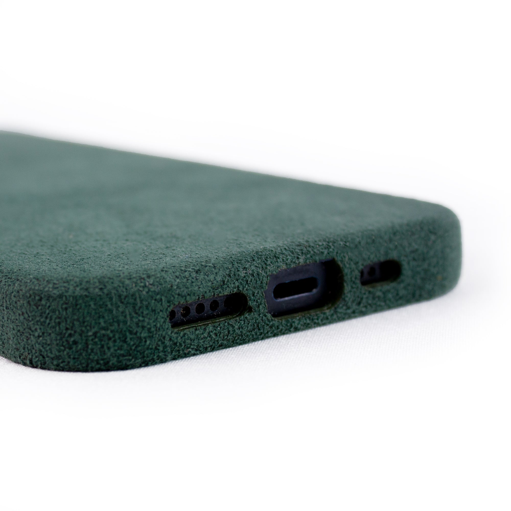 lepelou - leder - iPhone Handyhülle Alcantara grün - 