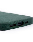 lepelou - leder - iPhone Handyhülle Alcantara grün - 