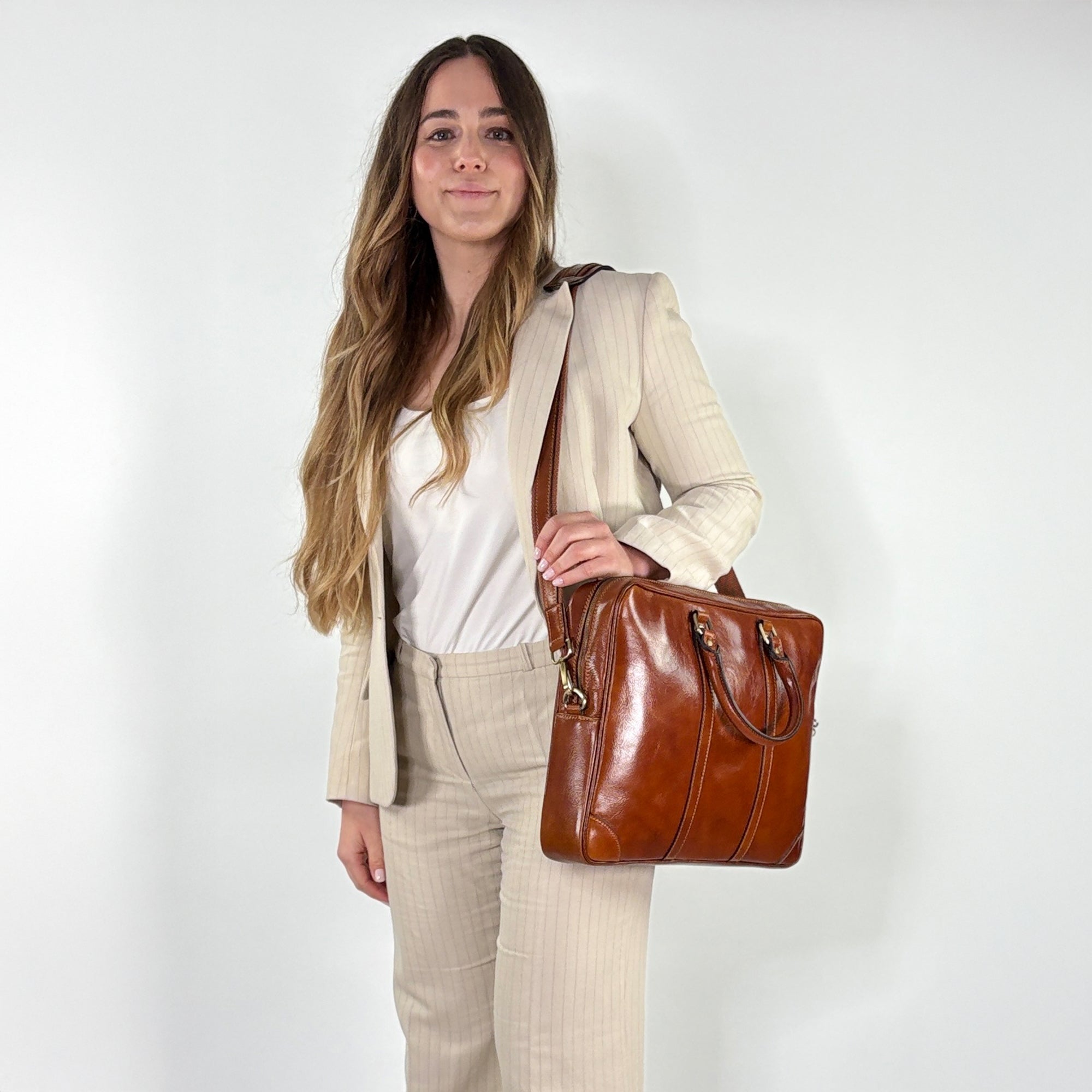 lepelou - leder - Laptoptasche - EMILIO – Leder Aktentasche braun - LPAEMIDBRE