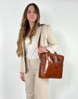 lepelou - leder - Laptoptasche - EMILIO – Leder Aktentasche braun - LPAEMIDBRE