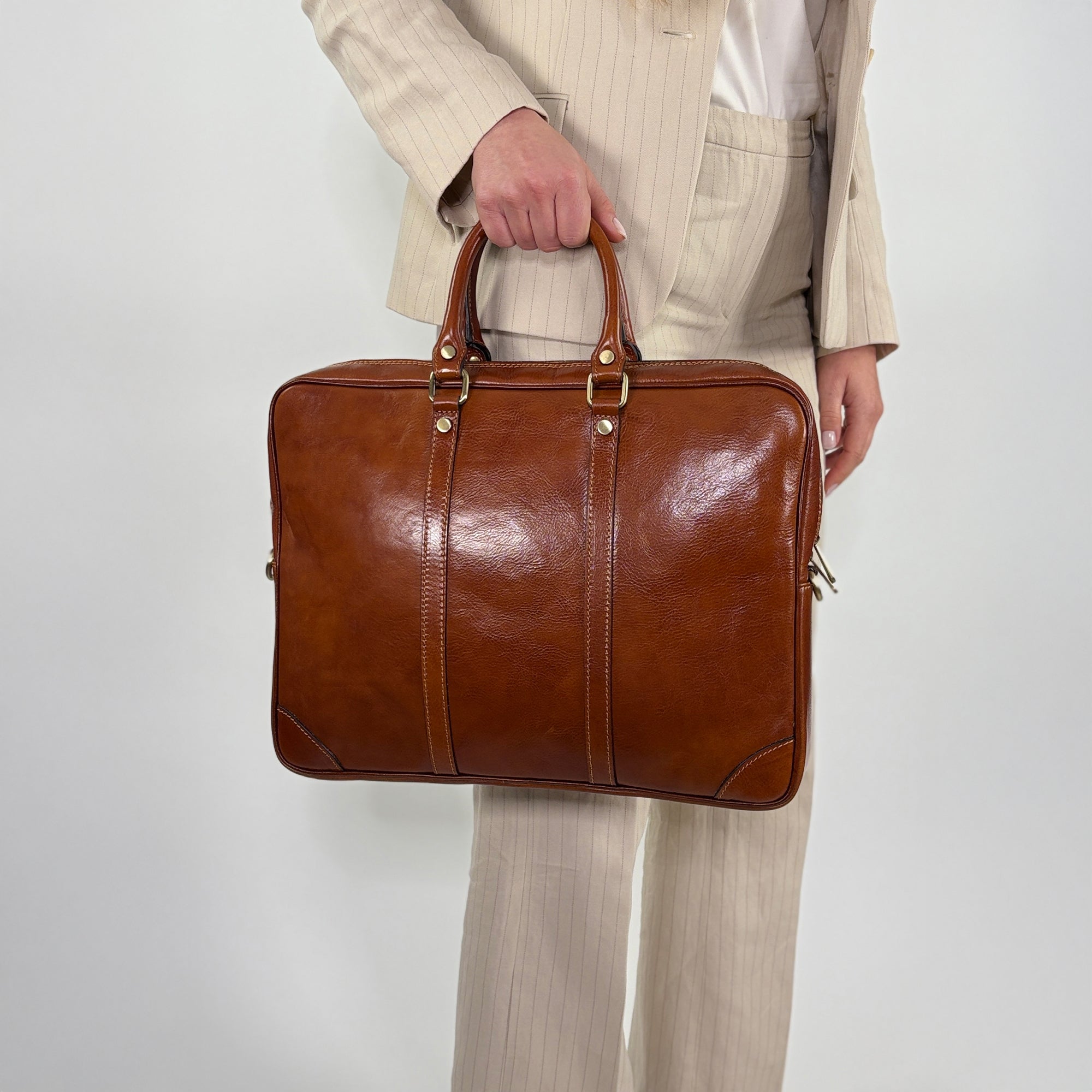 lepelou - leder - Laptoptasche - EMILIO – Leder Aktentasche braun - LPAEMIDBRE