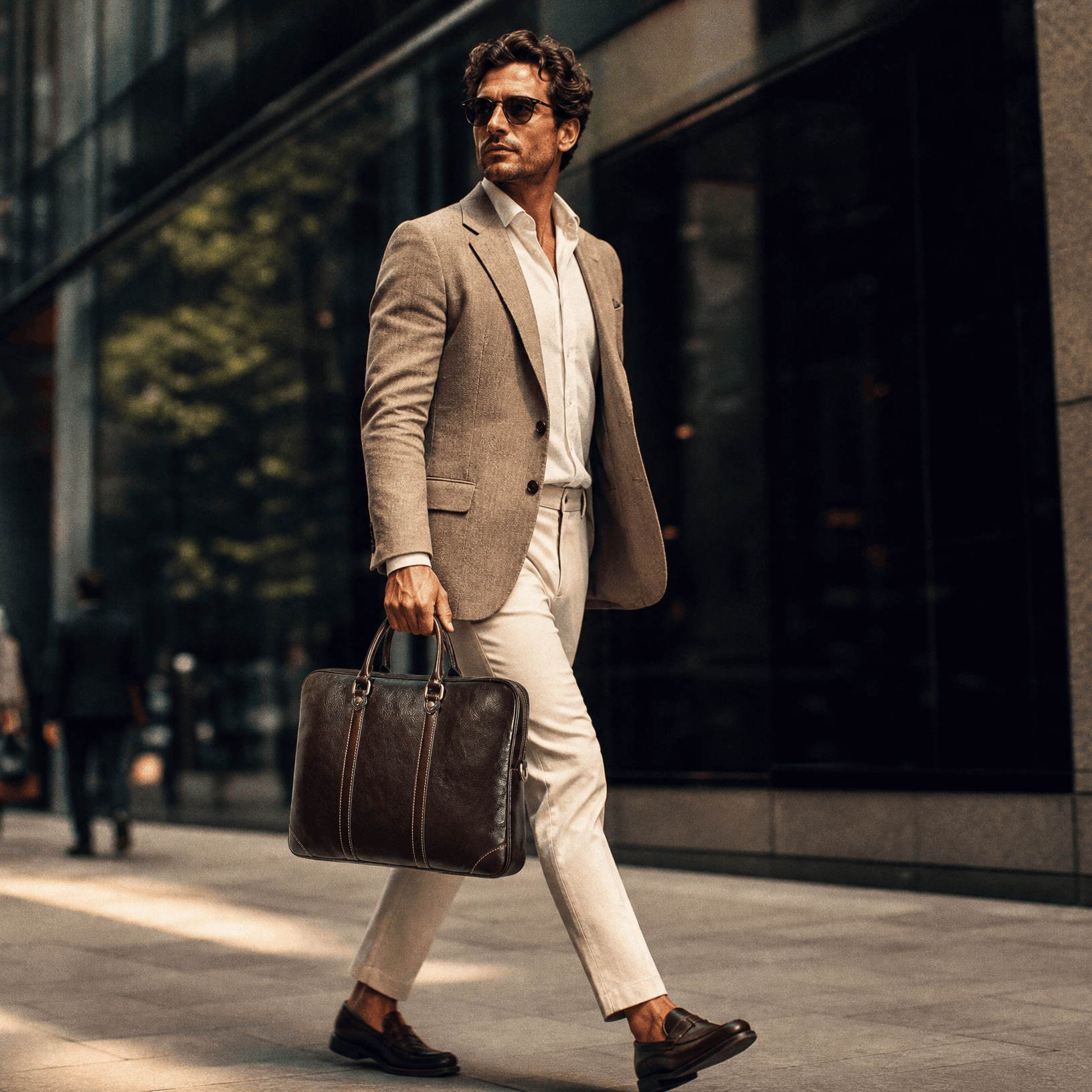 lepelou - leder - Laptoptasche - EMILIO – Leder Aktentasche dunkelbraun - LPAEMIDBRE