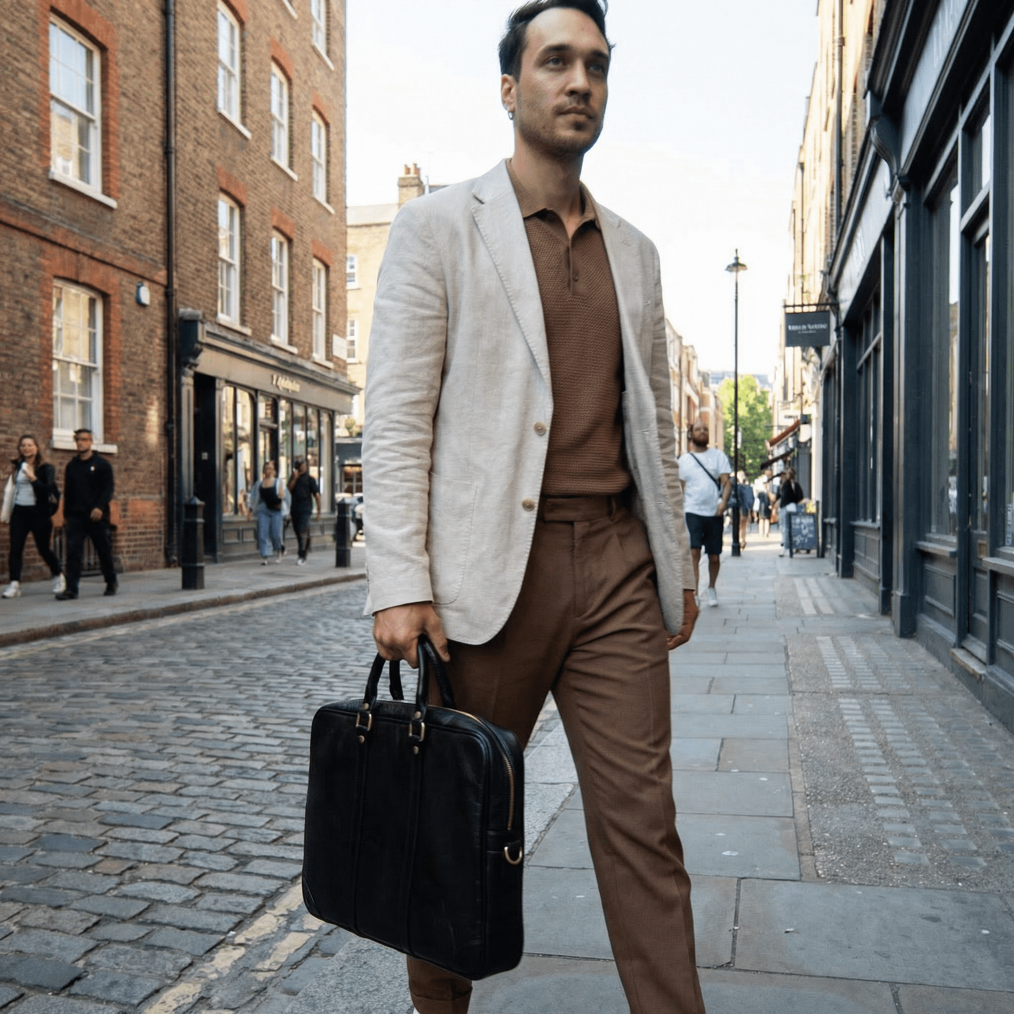 lepelou - leder - Laptoptasche - EMILIO – Leder Aktentasche schwarz - LPAEMISCHE