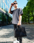 lepelou - leder - Laptoptasche - EMILIO – Leder Aktentasche schwarz - LPAEMISCHE