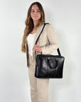 lepelou - leder - Laptoptasche - EMILIO – Leder Aktentasche schwarz - LPAEMISCHE
