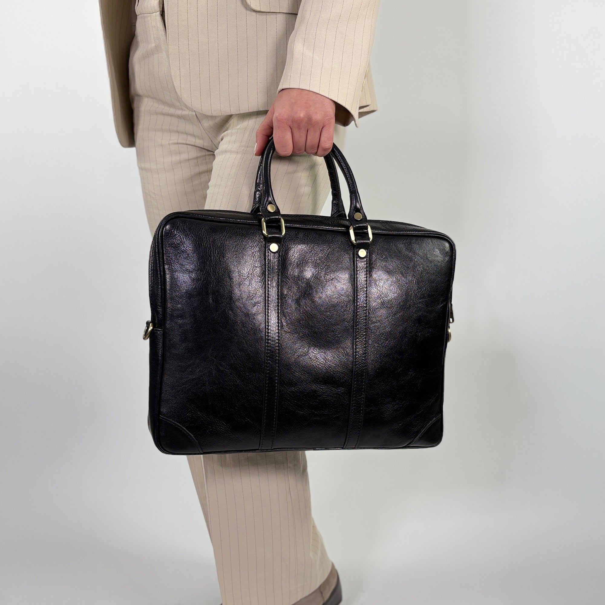 lepelou - leder - Laptoptasche - EMILIO – Leder Aktentasche schwarz - LPAEMISCHE