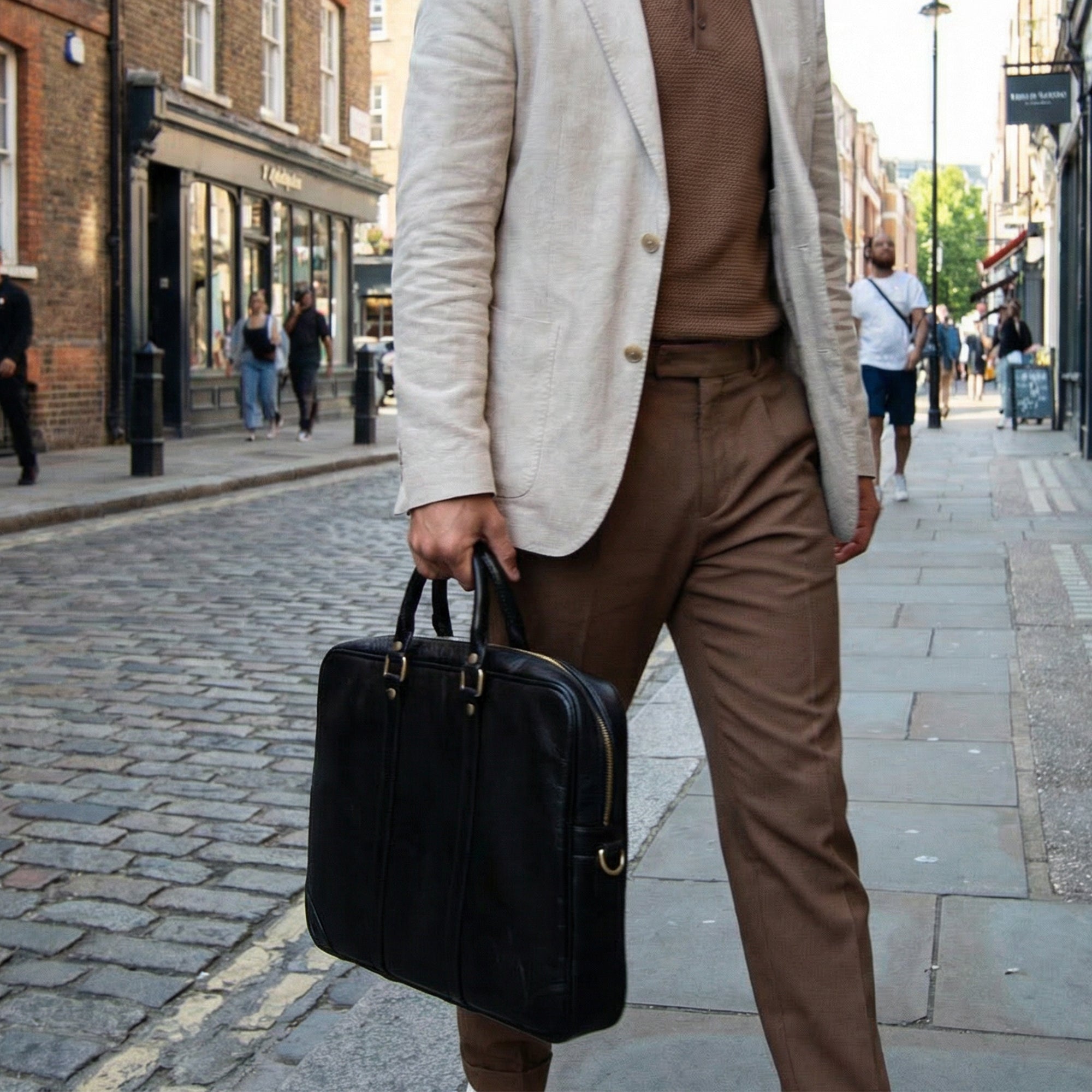 lepelou - leder - Laptoptasche - EMILIO – Leder Aktentasche schwarz - LPAEMISCHE
