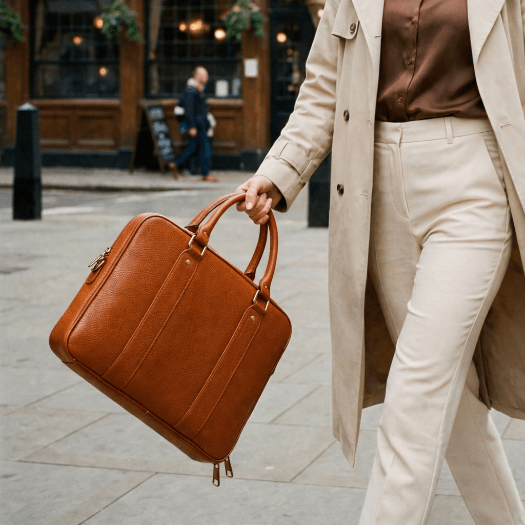 lepelou - leder - Laptoptasche - LINO – Leder Aktentasche cognac - LPALINCOGE