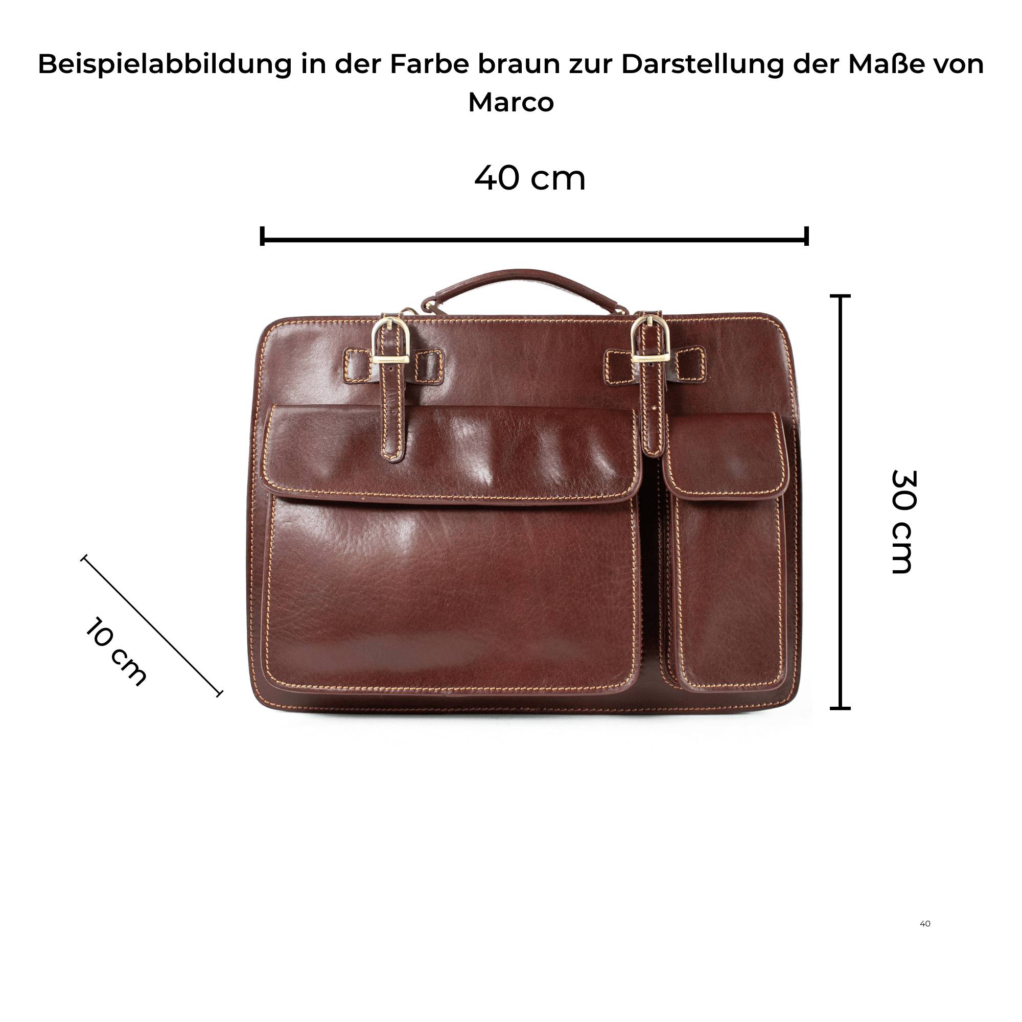 lepelou - leder - Laptoptasche - MARCO – Leder Aktentasche braun - LPAMARBRAE