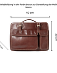 lepelou - leder - Laptoptasche - MARCO – Leder Aktentasche braun - LPAMARBRAE