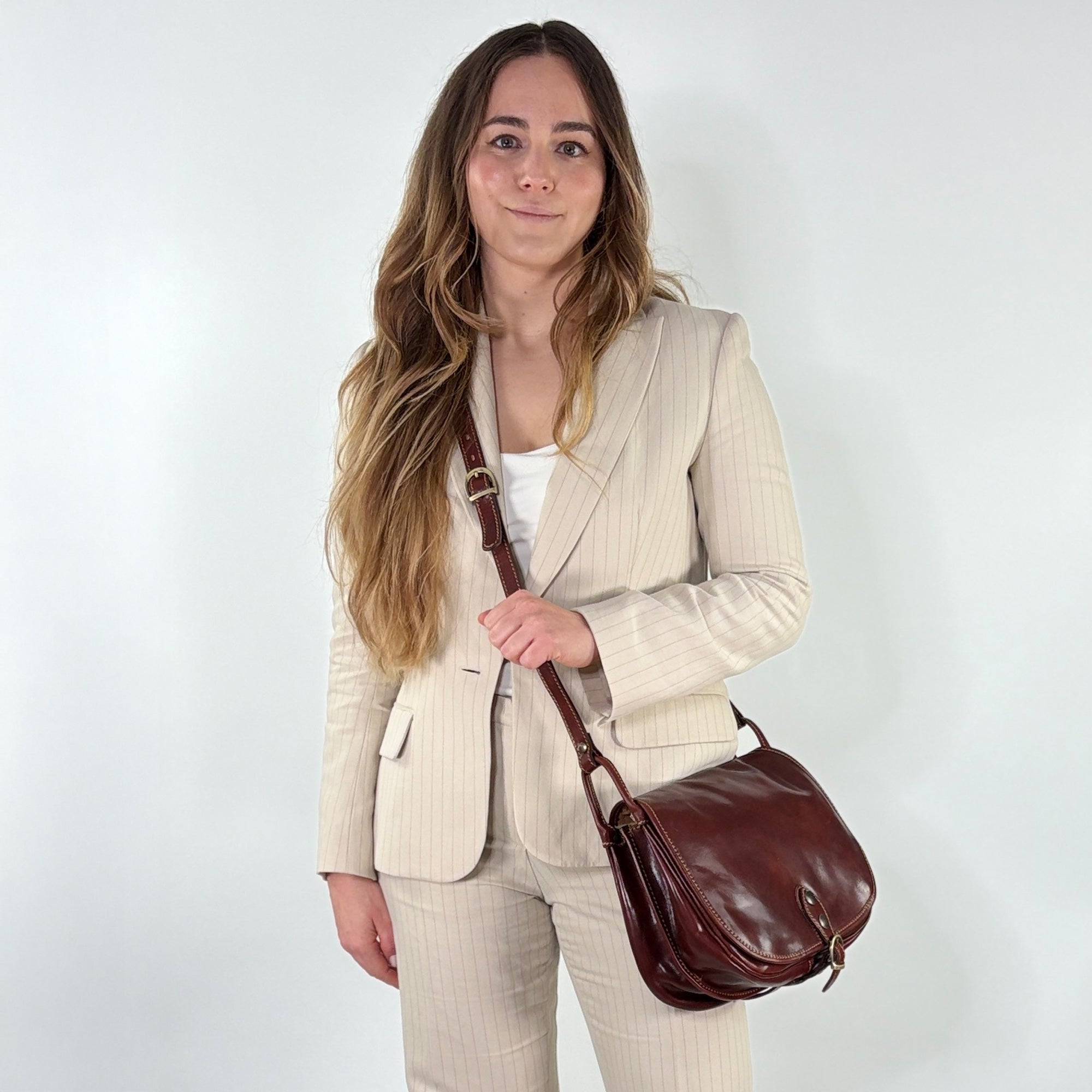 lepelou - leder - LEANDRA – Leder Umhängetasche braun - LPHLEABRAE