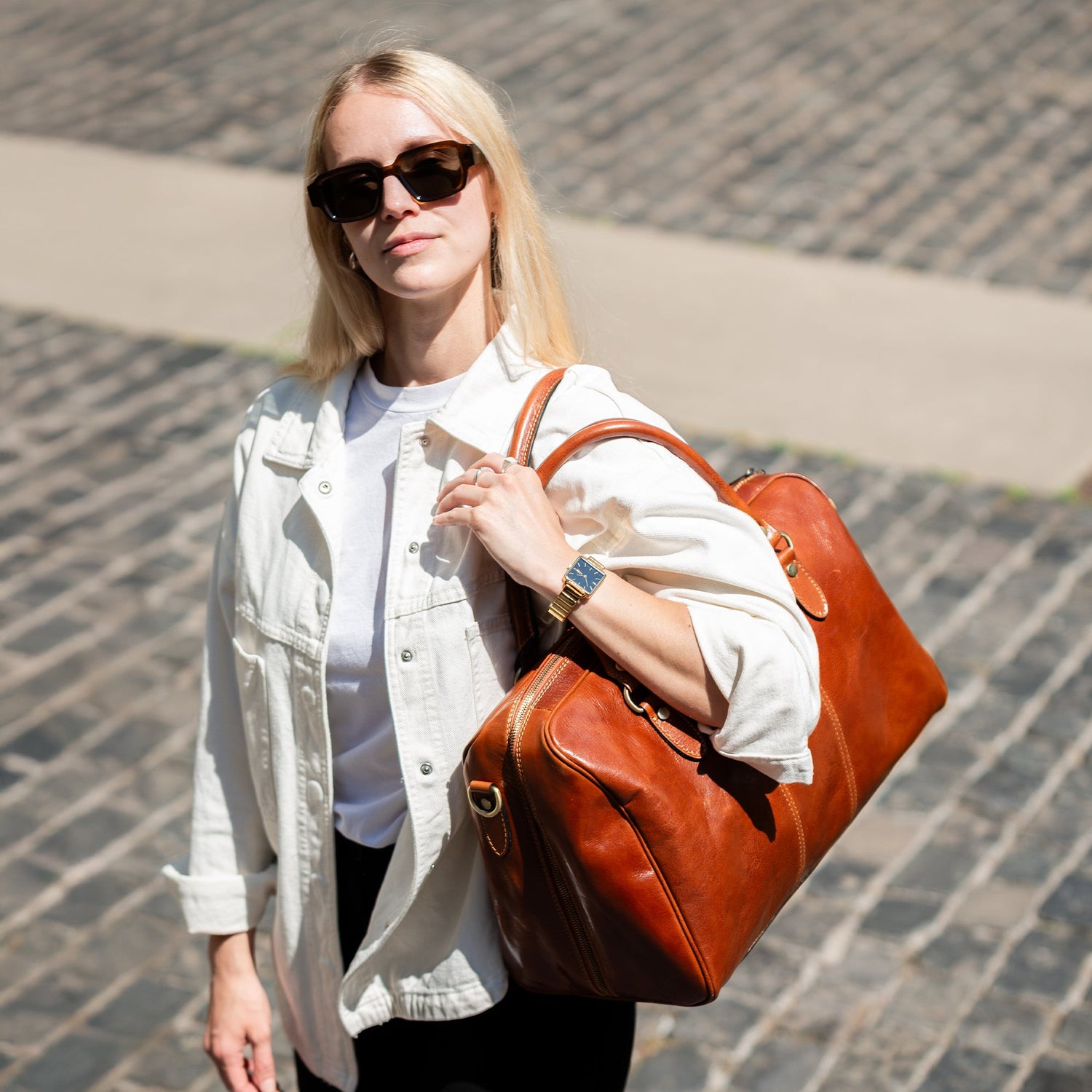 lepelou - leder - MATTEO – Leder Reisetasche cognac - LPWMATCOGE