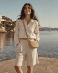 lepelou-leder - MINA – Wildleder Umhängetasche beige -LPHMINBEI