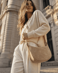 lepelou-leder - MINA – Wildleder Umhängetasche beige -LPHMINBEI