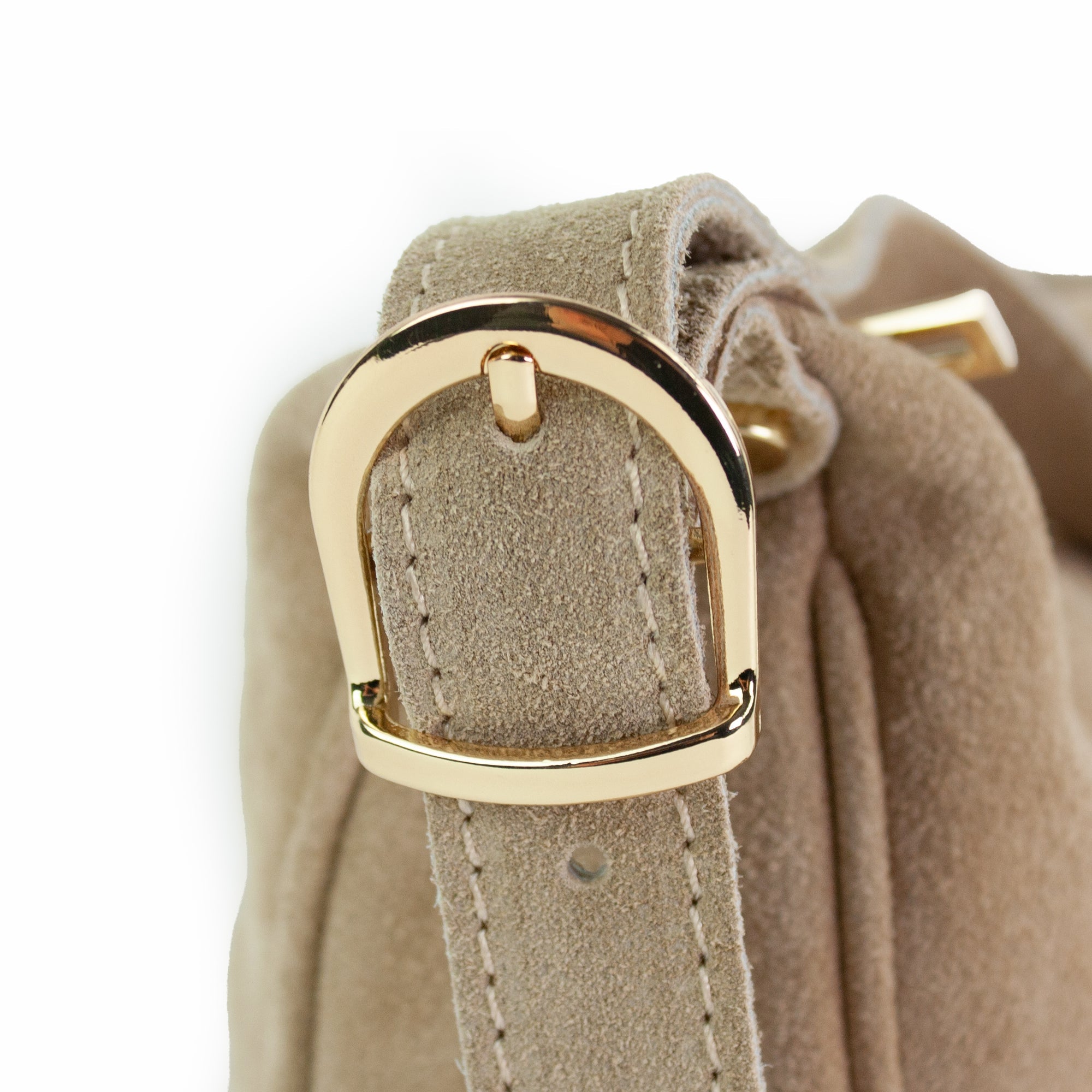 lepelou - leder - MINA – Wildleder Umhängetasche beige - LPHMINBEI