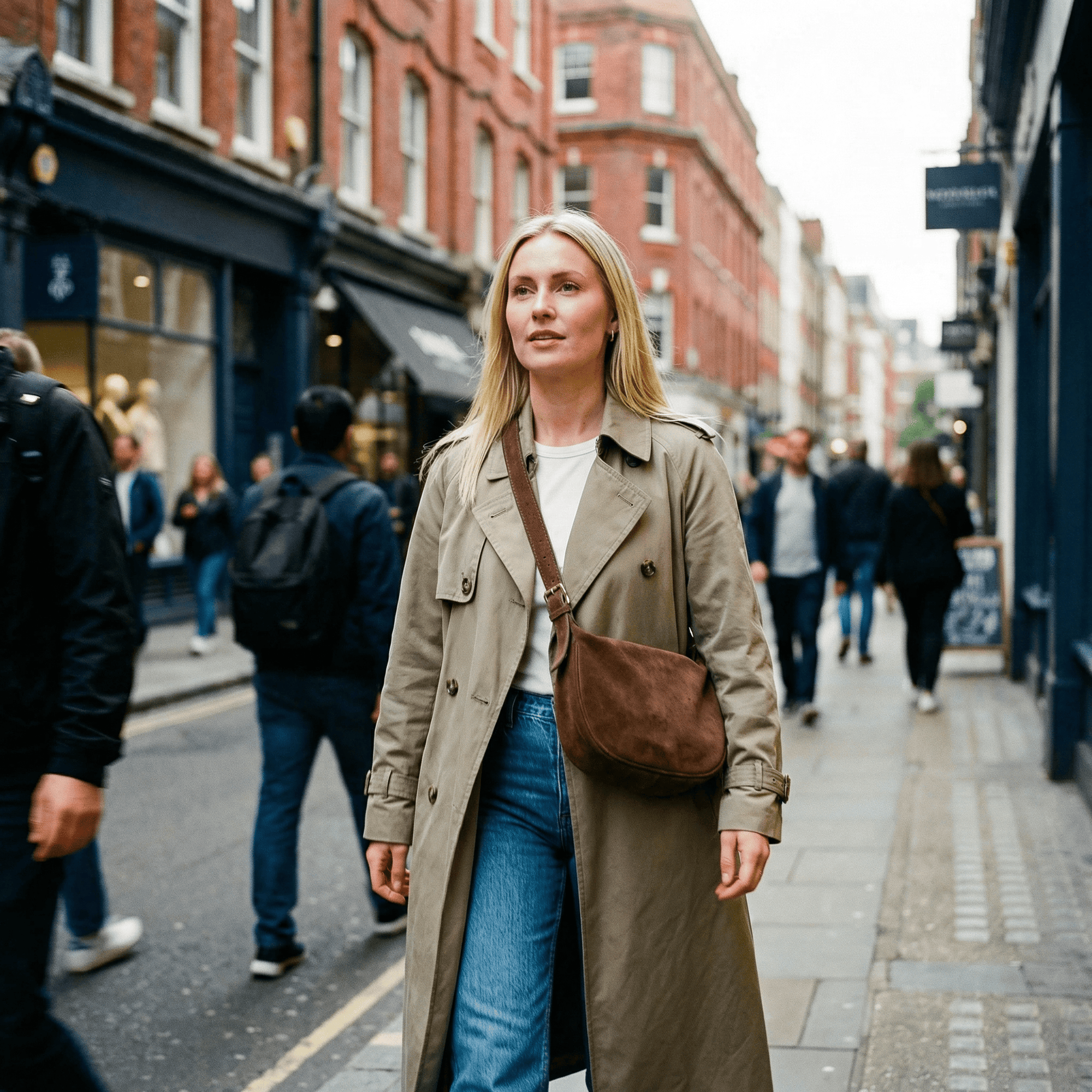lepelou - leder - MINA – Wildleder Umhängetasche dunkeltaupe - LPHMINTAU
