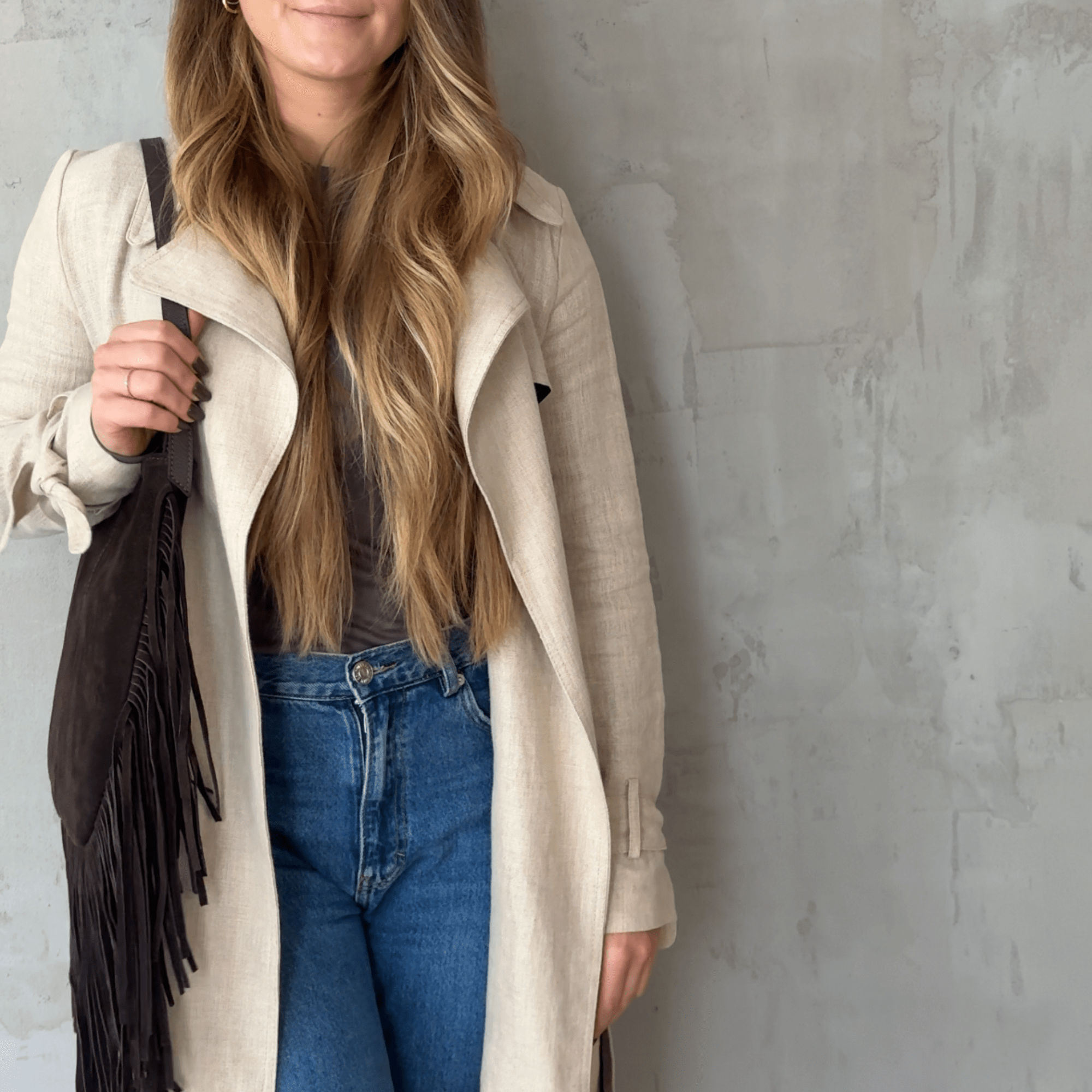 lepelou - leder - MONTANA – Wildleder Umhängetasche dunkelbraun - LPHMONDBR