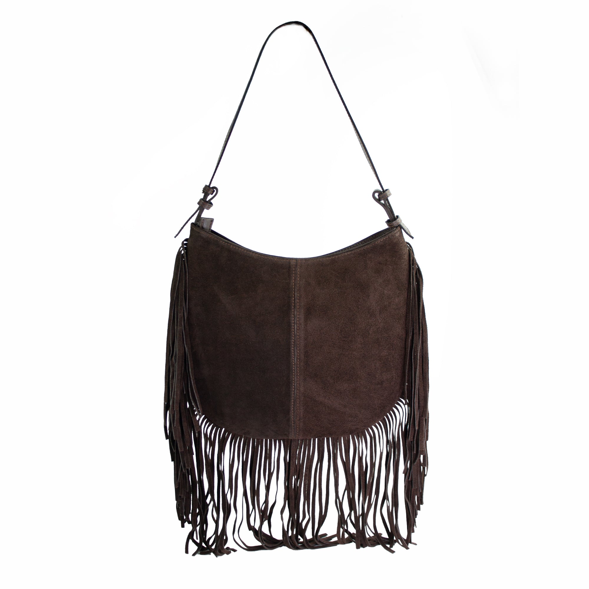 lepelou - leder - MONTANA – Wildleder Umhängetasche dunkelbraun - LPHMONDBR