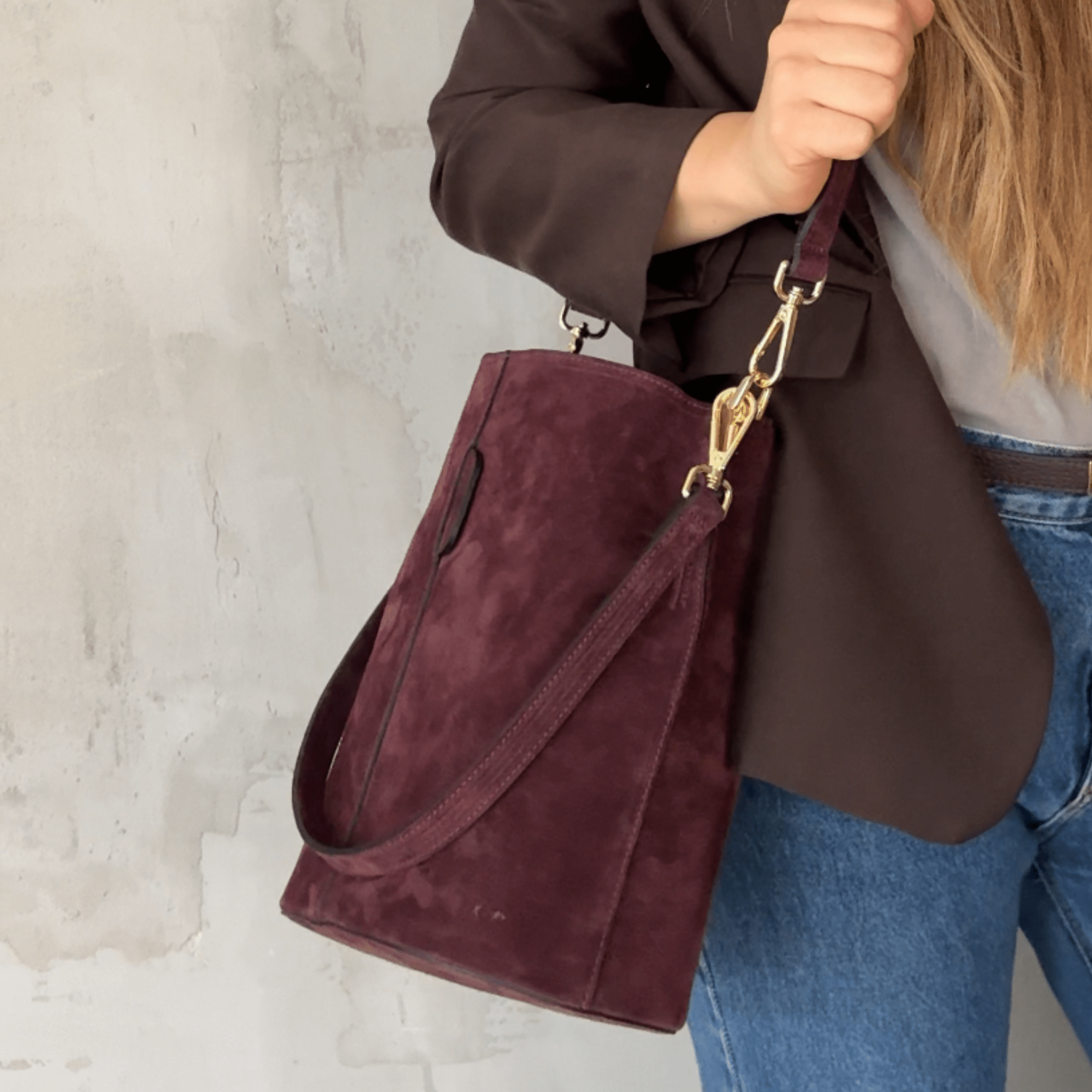 lepelou - leder - Shopper - BECCA – Leder Bucket Bag bordeaux - LPHBECBOR