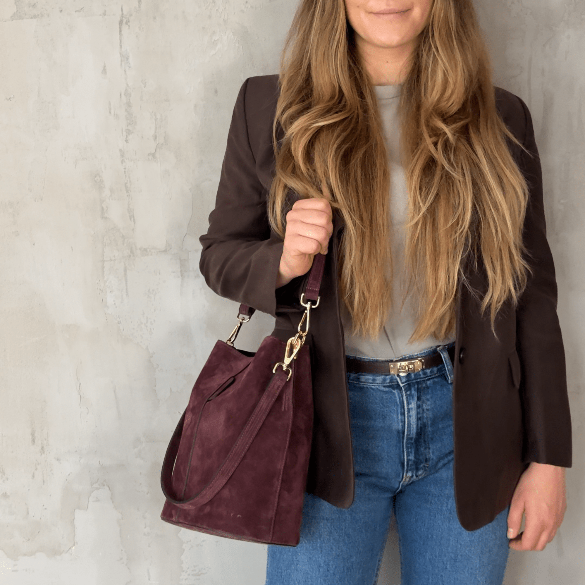 lepelou - leder - Shopper - BECCA – Leder Bucket Bag bordeaux - LPHBECBOR