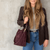 lepelou - leder - Shopper - BECCA – Leder Bucket Bag bordeaux - LPHBECBOR